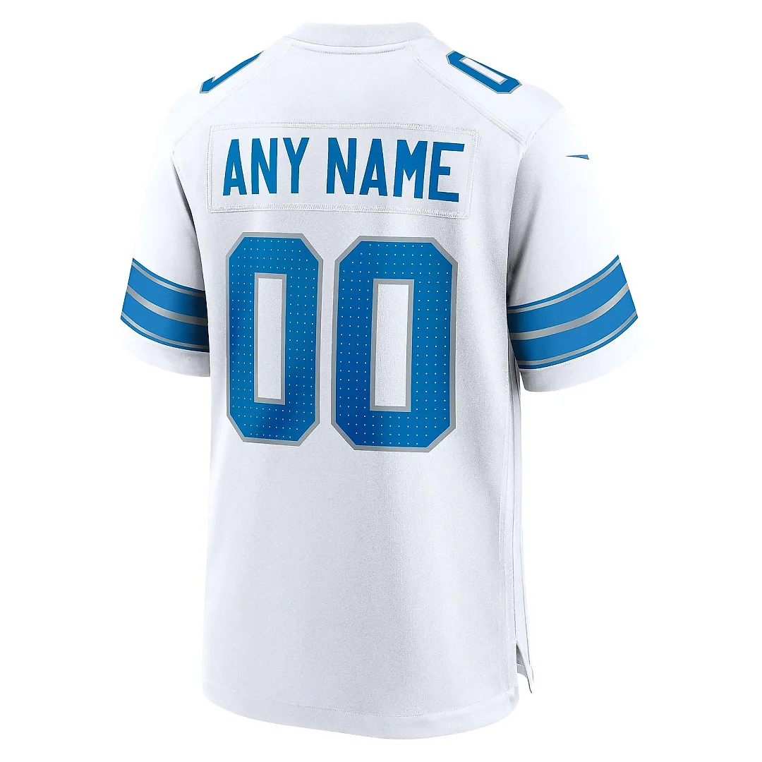 Zennovawear Men's Detroit Lions White Custom Game Jersey