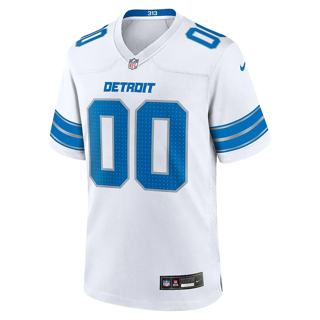 Zennovawear Men's Detroit Lions White Custom Game Jersey