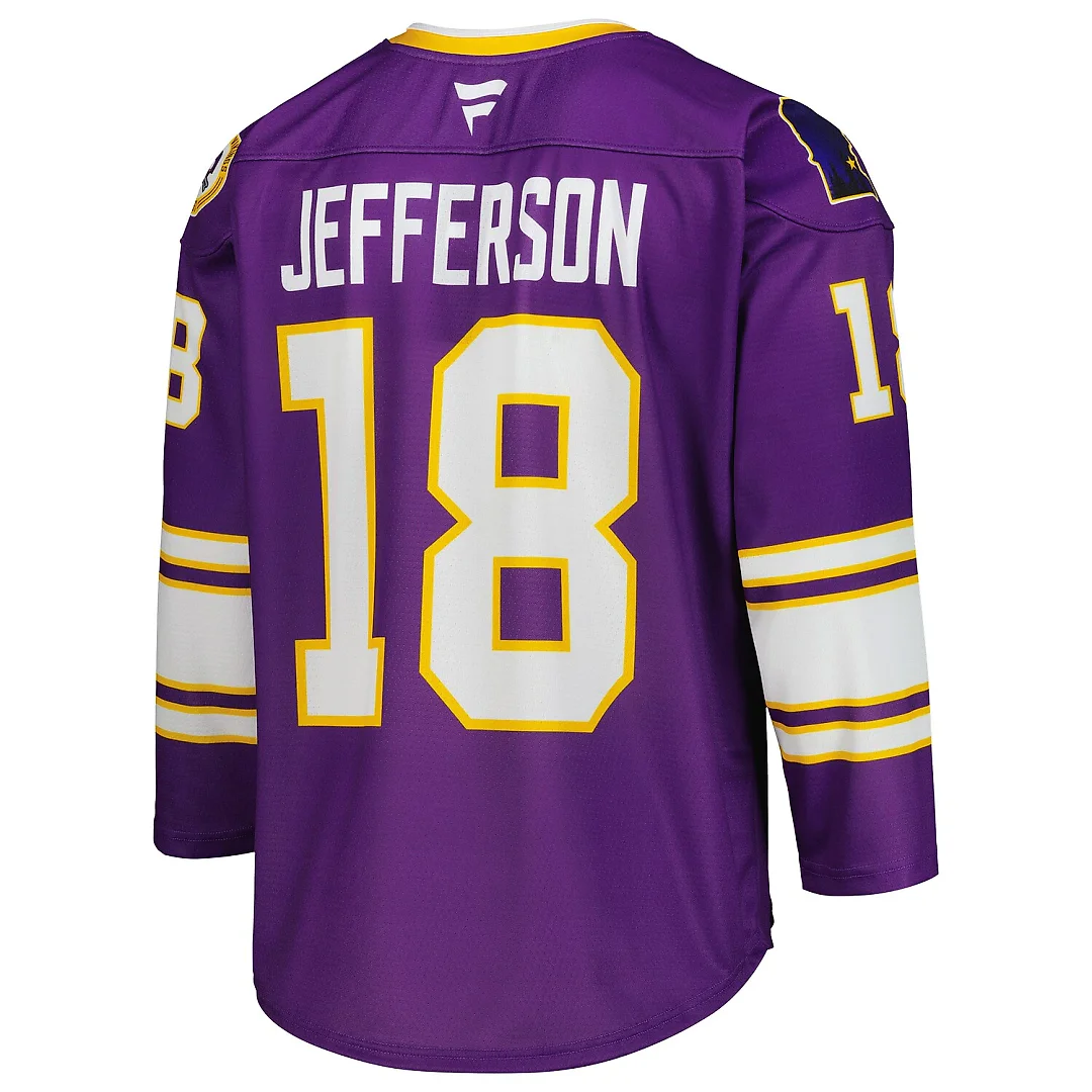 Zennovawear Justin Jefferson Minnesota Vikings Hockey Jersey - Purple