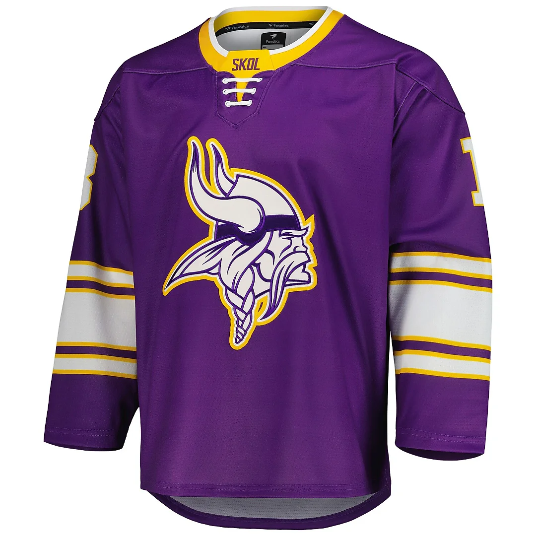 Zennovawear Justin Jefferson Minnesota Vikings Hockey Jersey - Purple