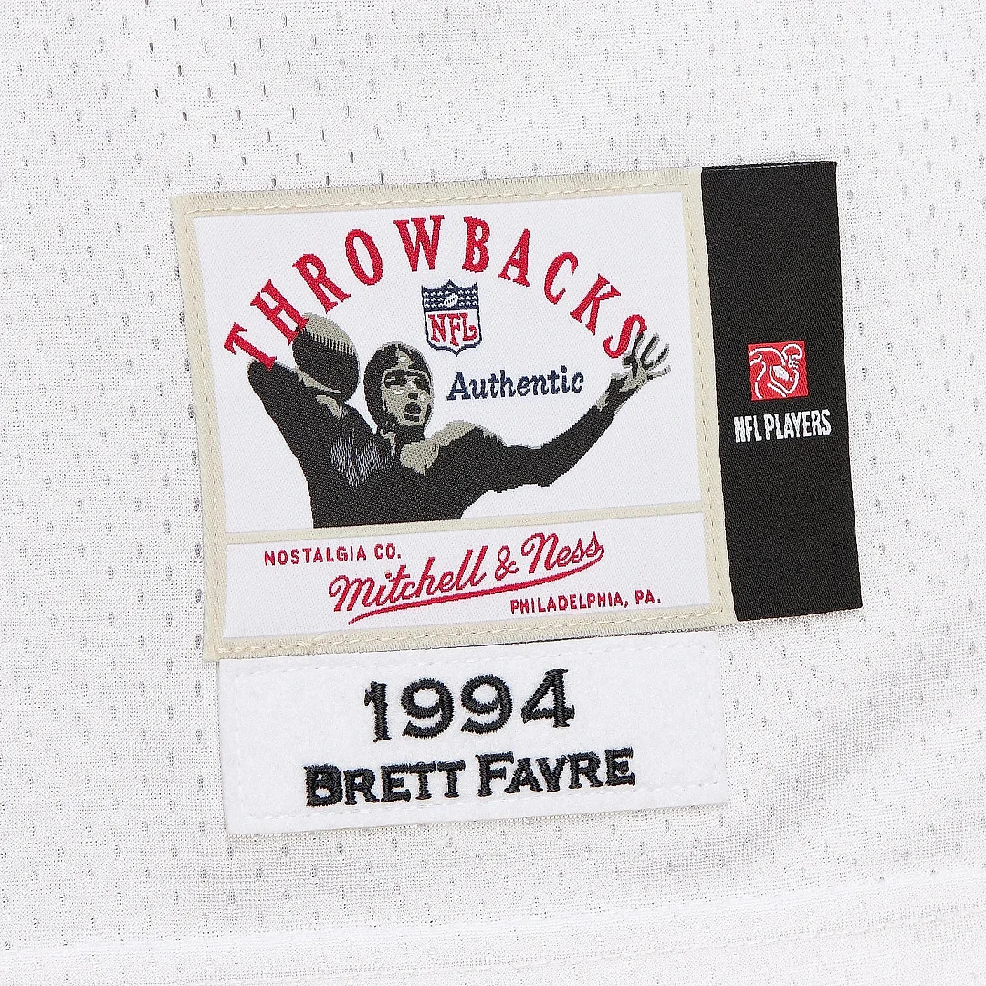 Zennovawear Men's Green Bay Packers 1994 Brett Favre Mitchell & Ness White Throwback Retired Player Jersey