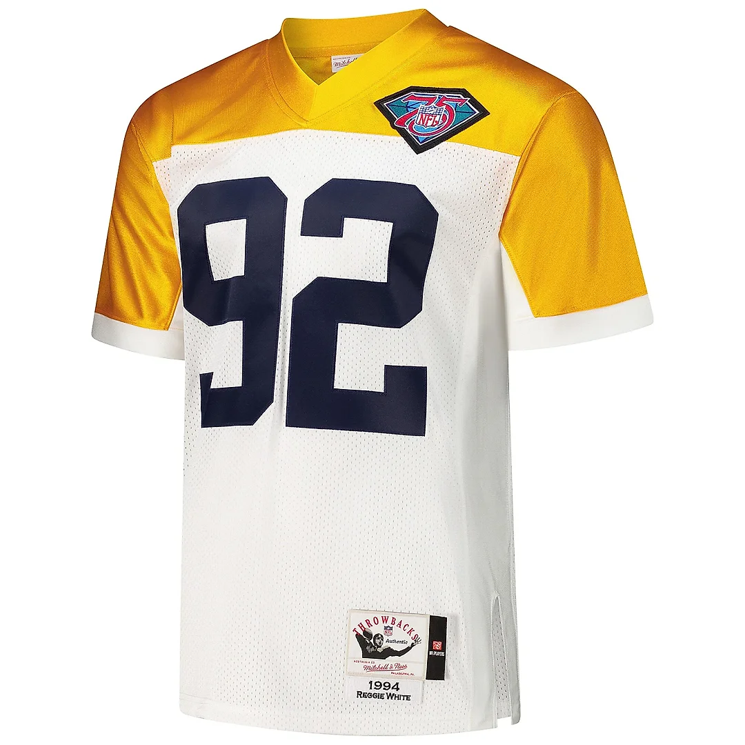 Zennovawear Men's Green Bay Packers 1994 Reggie White Mitchell & Ness White Throwback Retired Player Jersey