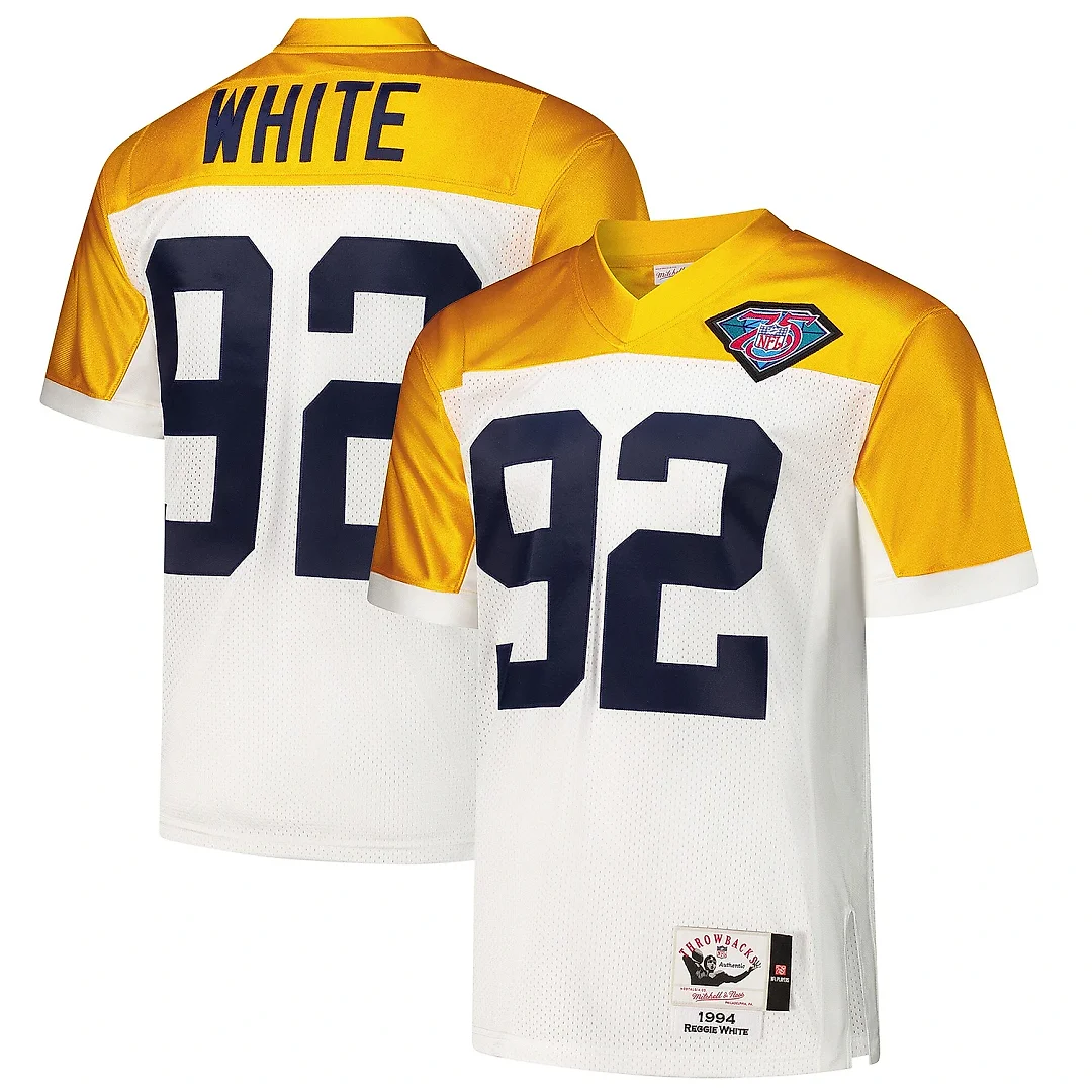 Zennovawear Men's Green Bay Packers 1994 Reggie White Mitchell & Ness White Throwback Retired Player Jersey