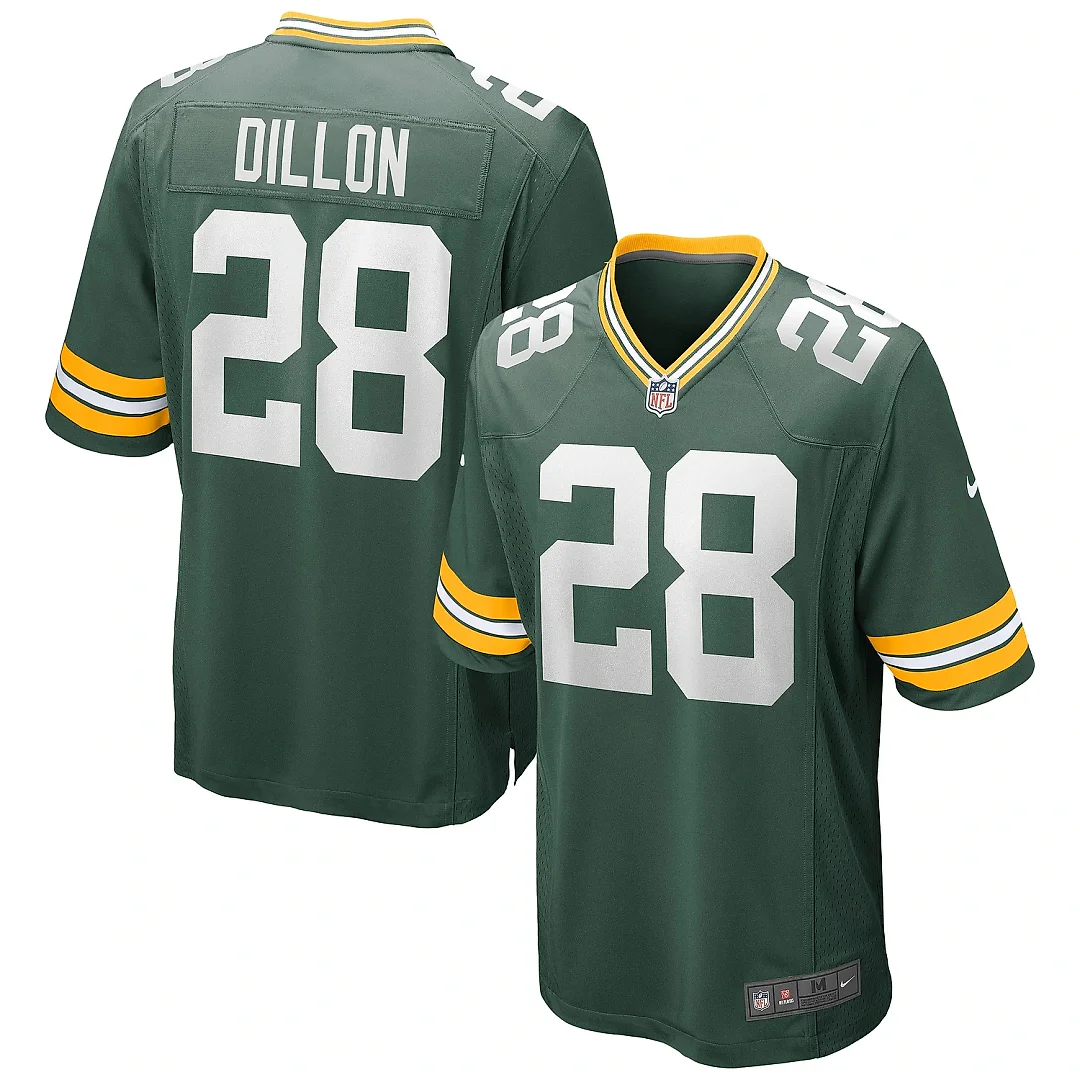 Zennovawear Men's Green Bay Packers AJ Dillon Green Game Jersey