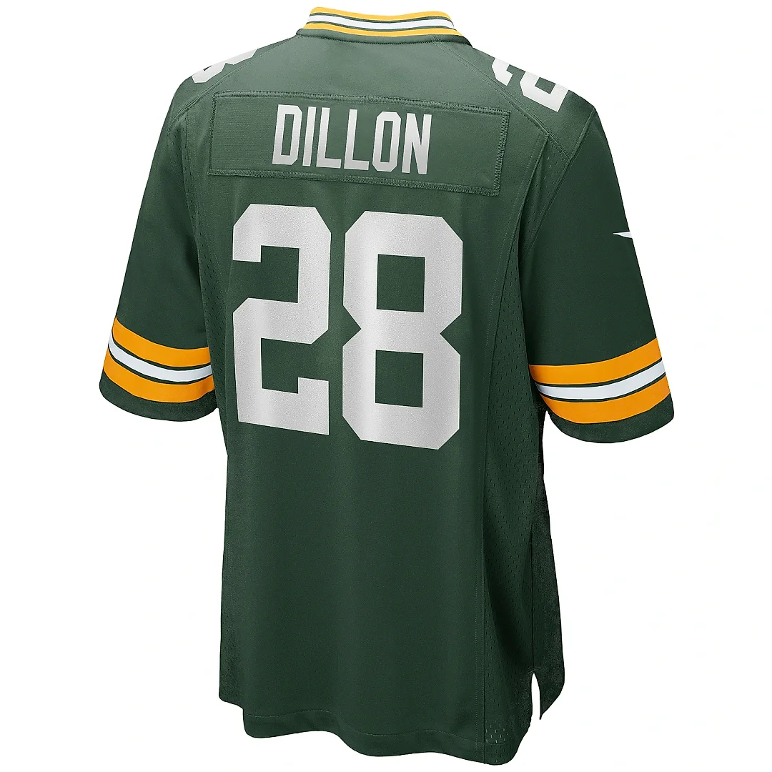 Zennovawear Men's Green Bay Packers AJ Dillon Green Team Game Jersey