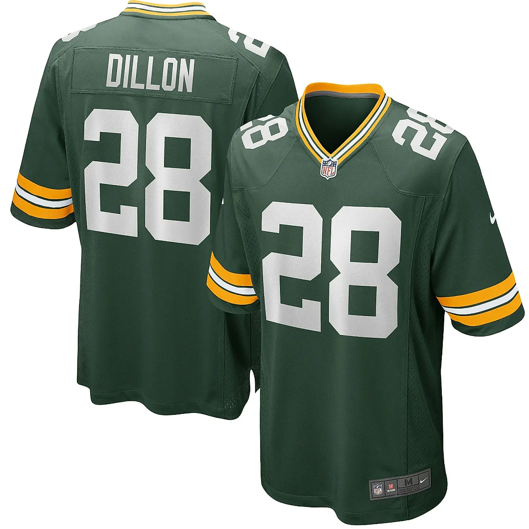 Zennovawear Men's Green Bay Packers AJ Dillon Green Team Game Jersey