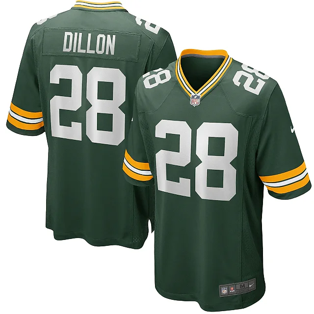 Zennovawear Men's Green Bay Packers AJ Dillon Green Team Game Jersey