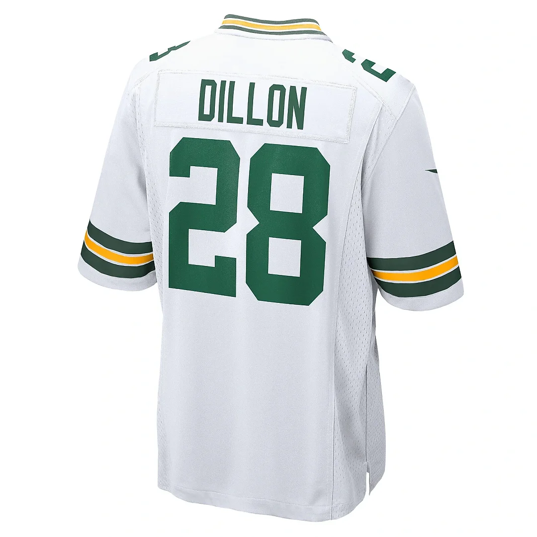 Zennovawear Men's Green Bay Packers AJ Dillon White Game Player Jersey