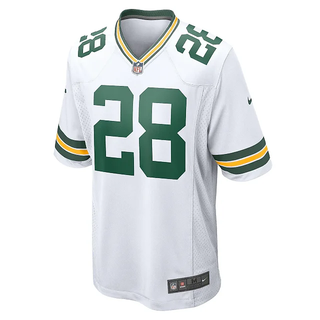 Zennovawear Men's Green Bay Packers AJ Dillon White Game Player Jersey