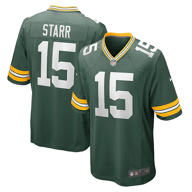 Zennovawear Men's Green Bay Packers Bart Starr Green Retired Player Game Jersey