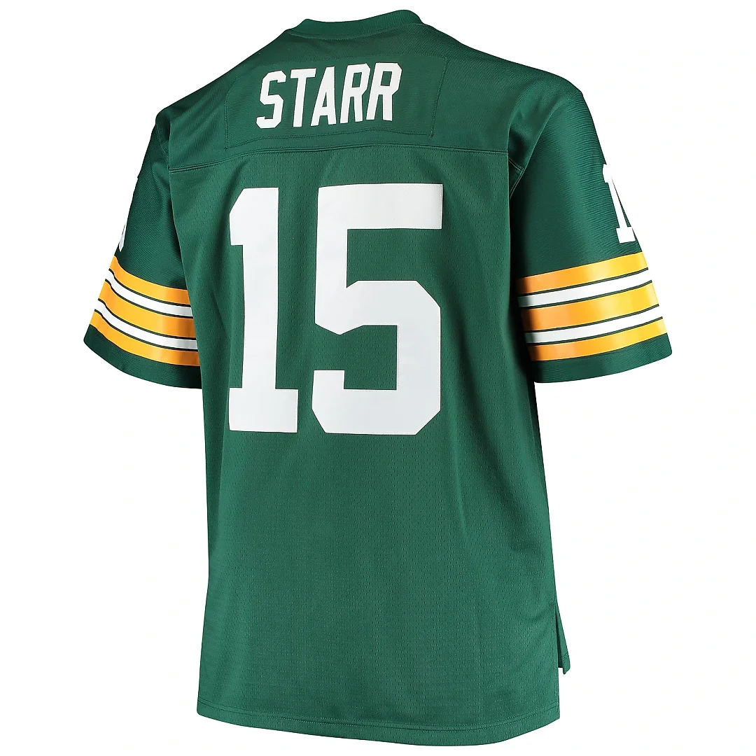 Zennovawear Men's Green Bay Packers Bart Starr Mitchell & Ness Green Big & Tall 1968 Retired Player Jersey