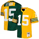Zennovawear Men's Green Bay Packers Bart Starr Mitchell & Ness Green/Gold 1969 Split Legacy Jersey