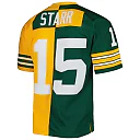 Zennovawear Men's Green Bay Packers Bart Starr Mitchell & Ness Green/Gold 1969 Split Legacy Jersey