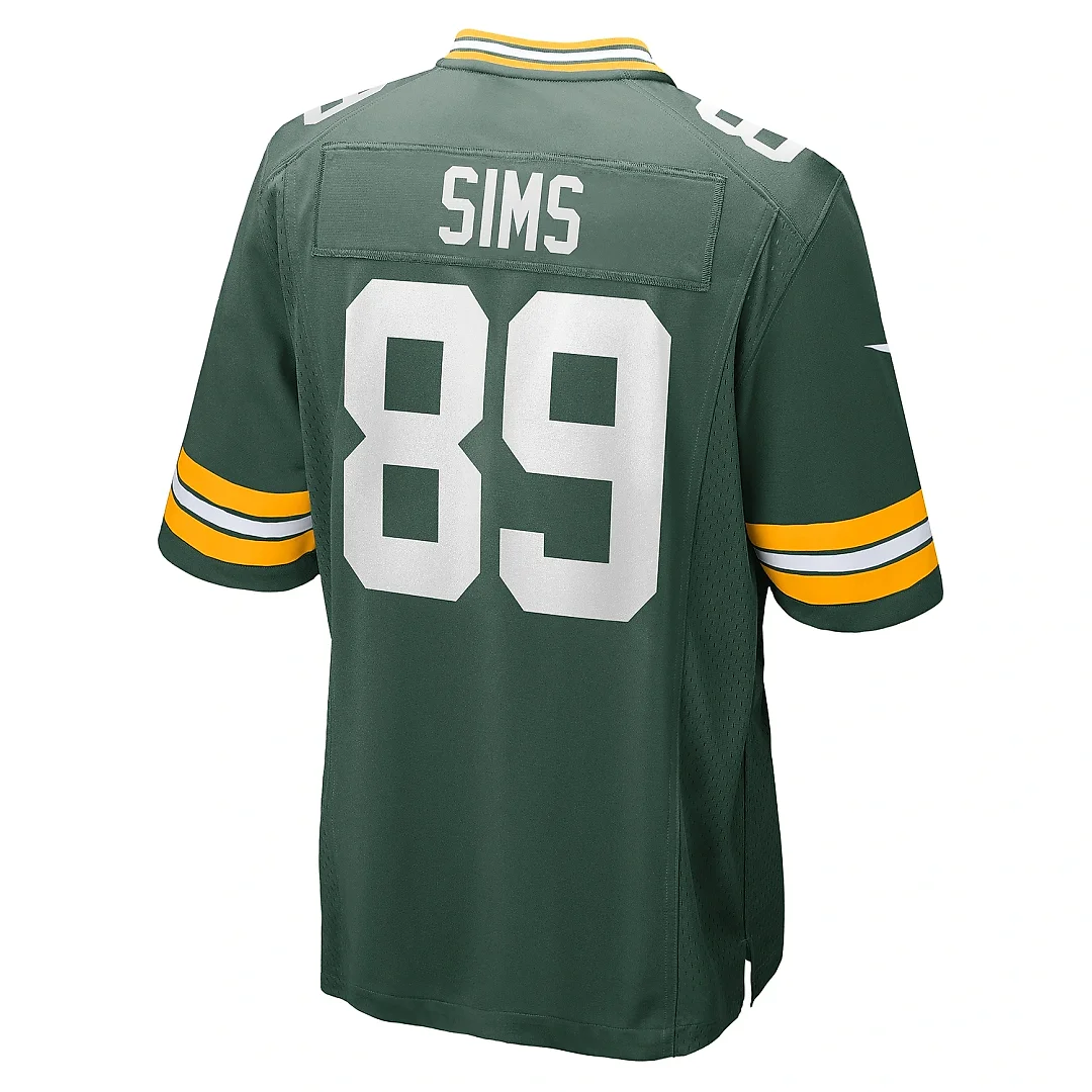 Zennovawear Men's Green Bay Packers Ben Sims Green Team Game Jersey