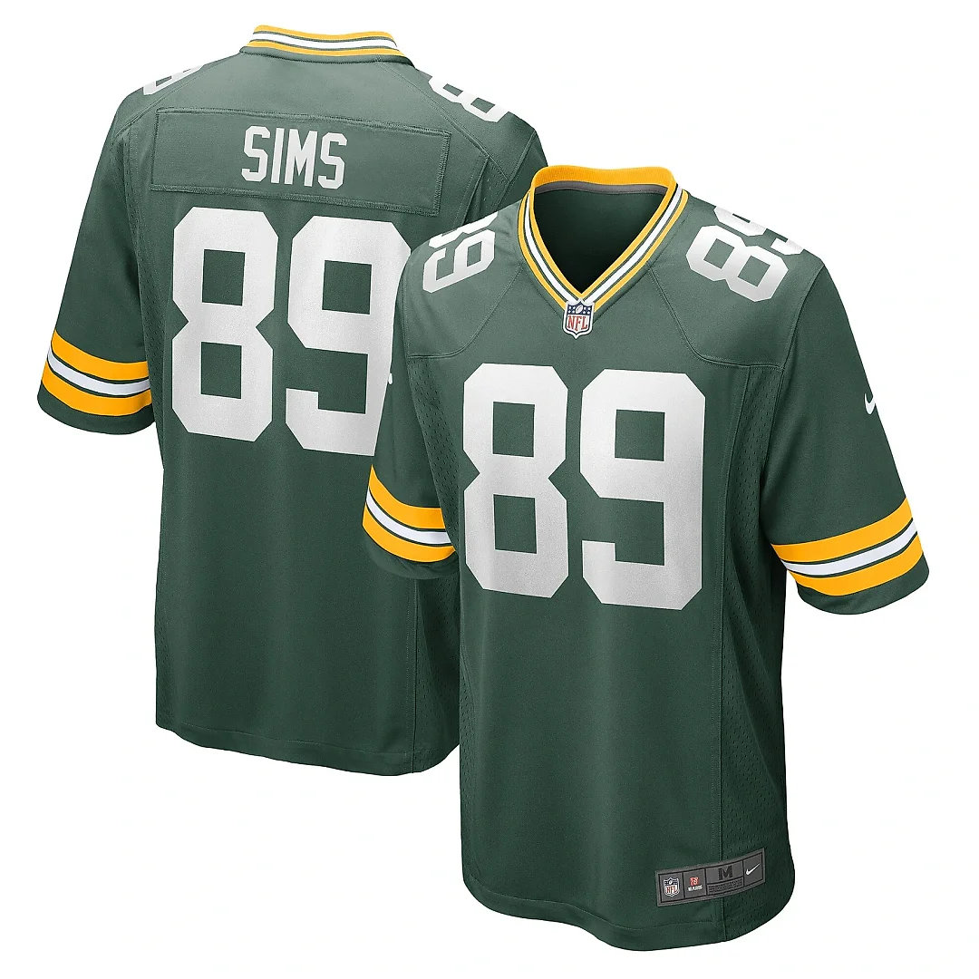 Zennovawear Men's Green Bay Packers Ben Sims Green Team Game Jersey