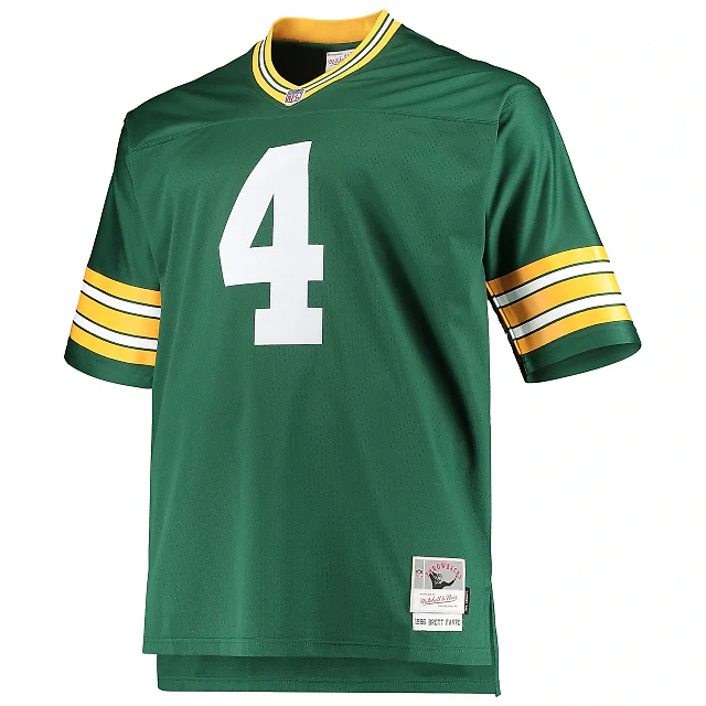 Zennovawear Men's Green Bay Packers Brett Favre Mitchell & Ness Green Big & Tall 1996 Retired Player Jersey