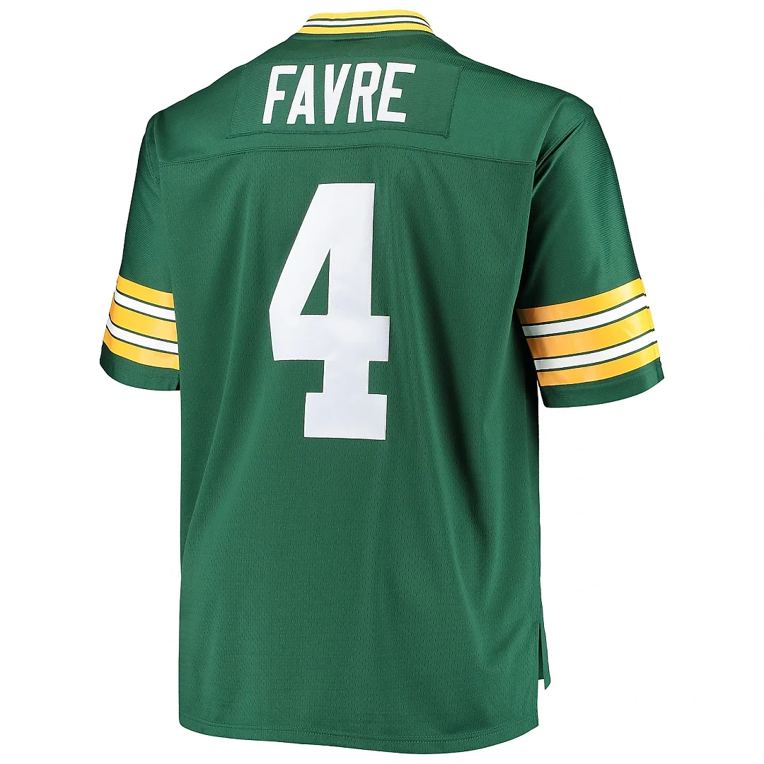 Zennovawear Men's Green Bay Packers Brett Favre Mitchell & Ness Green Big & Tall 1996 Retired Player Jersey