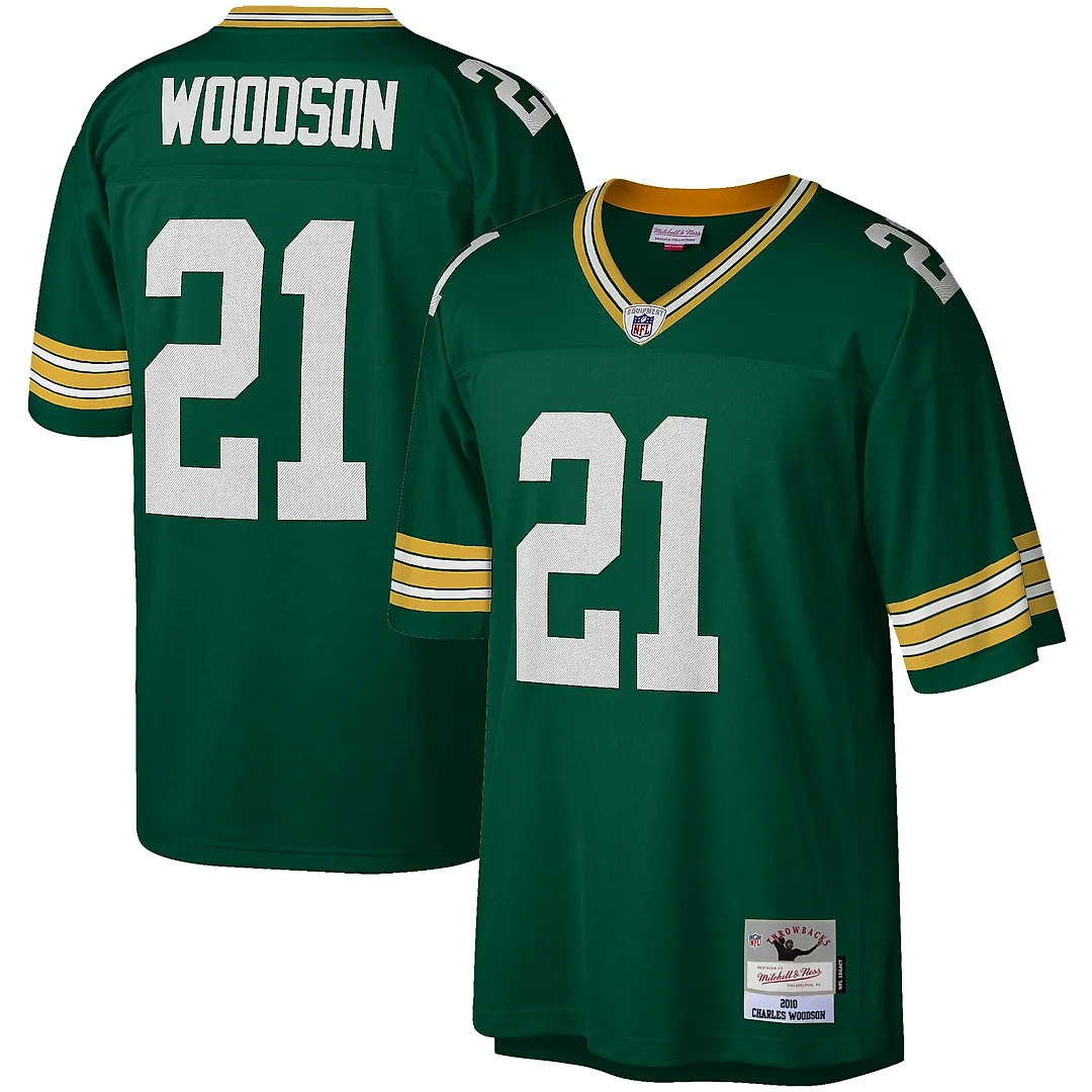 Zennovawear Men's Green Bay Packers Charles Woodson Mitchell & Ness Green Legacy Jersey