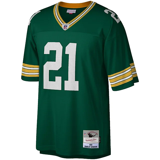 Zennovawear Men's Green Bay Packers Charles Woodson Mitchell & Ness Green Legacy Jersey