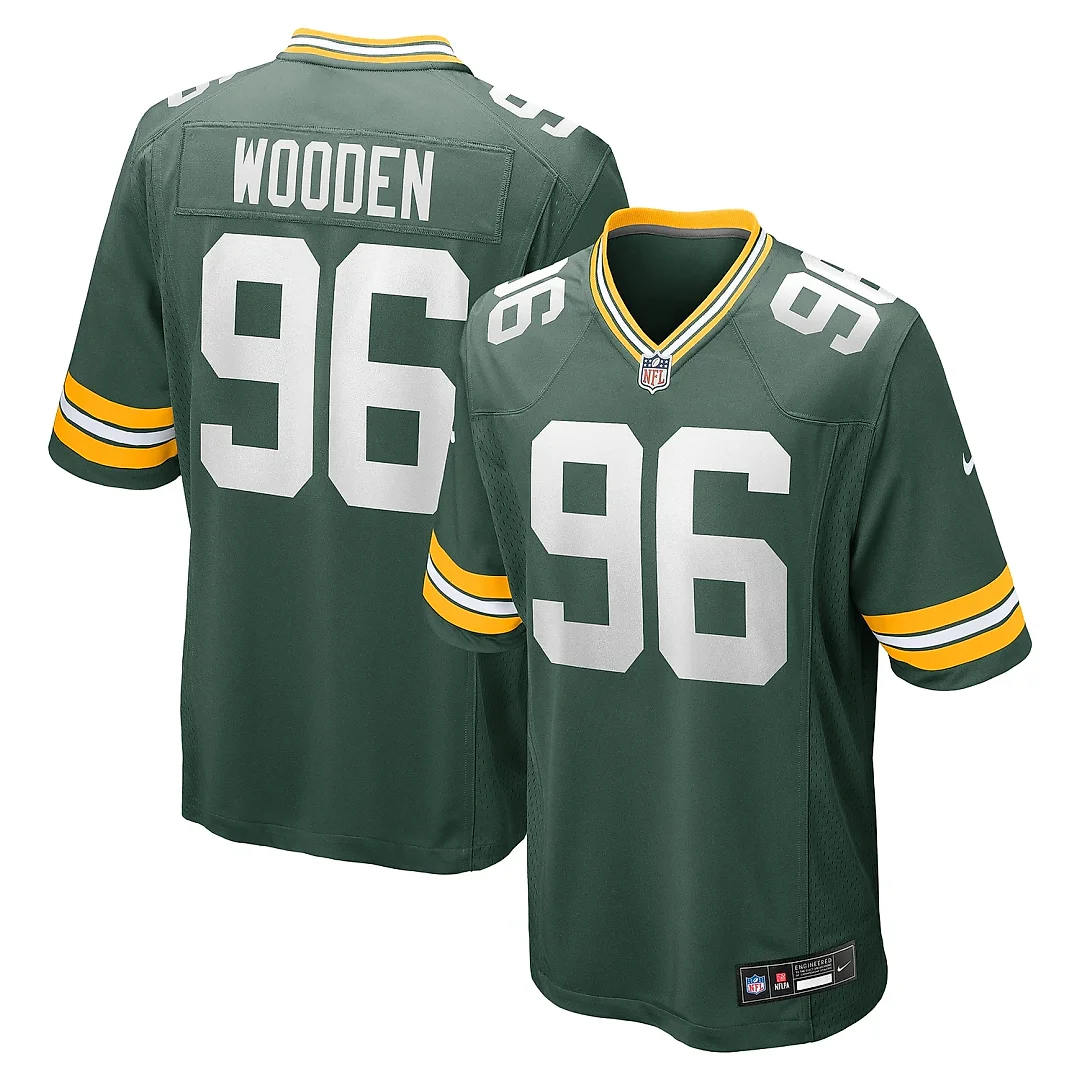 Zennovawear Men's Green Bay Packers Colby Wooden Green Game Jersey