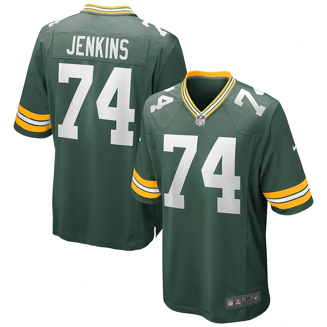 Zennovawear Men's Green Bay Packers Elgton Jenkins Green Game Jersey