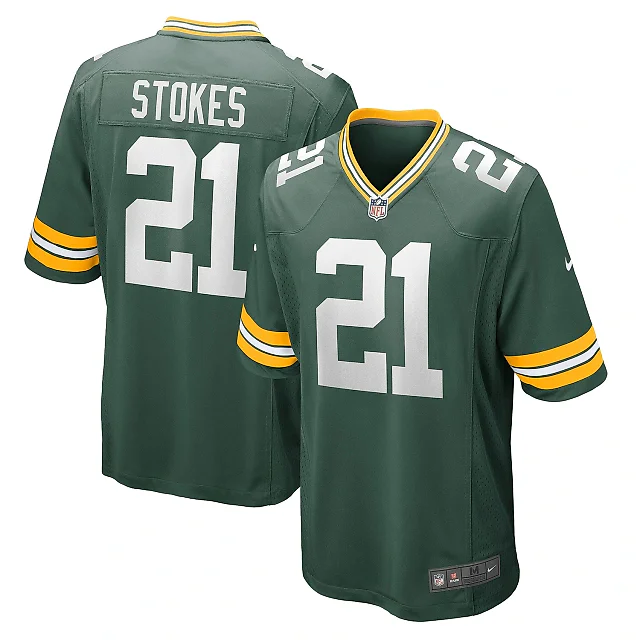 Zennovawear Men's Green Bay Packers Eric Stokes Green Player Game Jersey