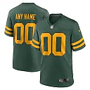 Zennovawear Men's Green Bay Packers Green Alternate Custom Jersey