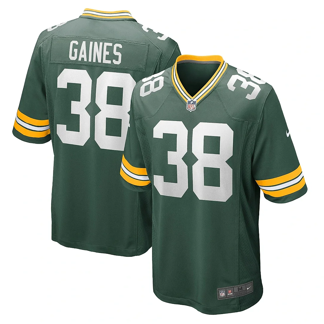 Zennovawear Men's Green Bay Packers Innis Gaines Green Game Jersey