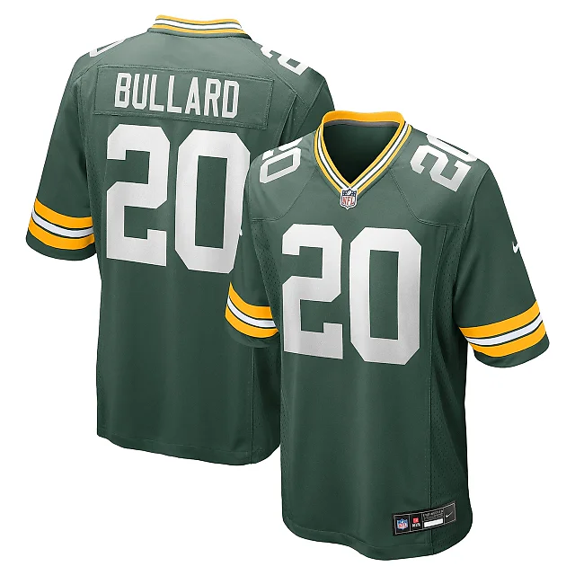Zennovawear Men's Green Bay Packers Javon Bullard Green Game Jersey