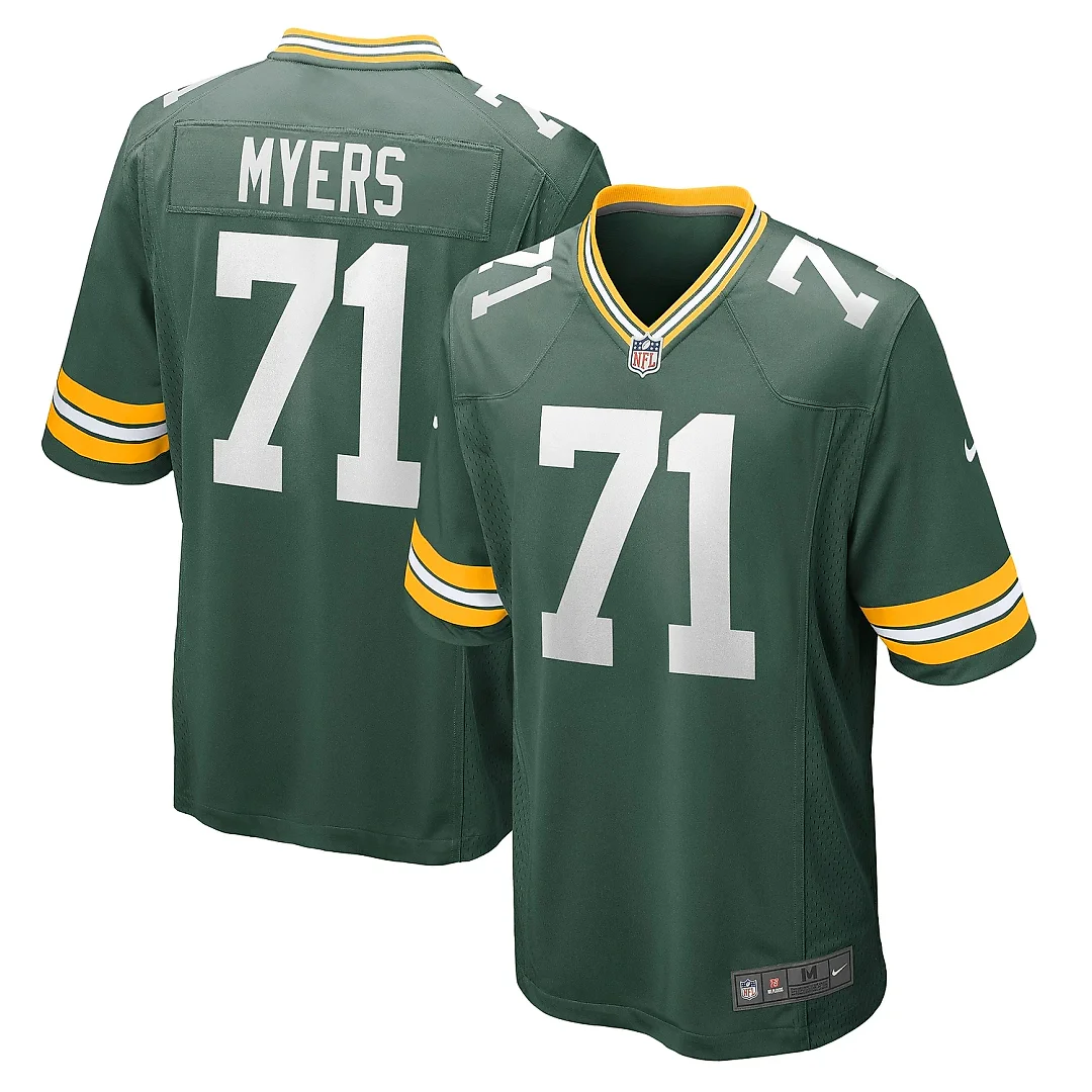 Zennovawear Men's Green Bay Packers Josh Myers Green Game Jersey