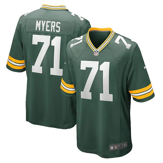 Zennovawear Men's Green Bay Packers Josh Myers Green Game Jersey