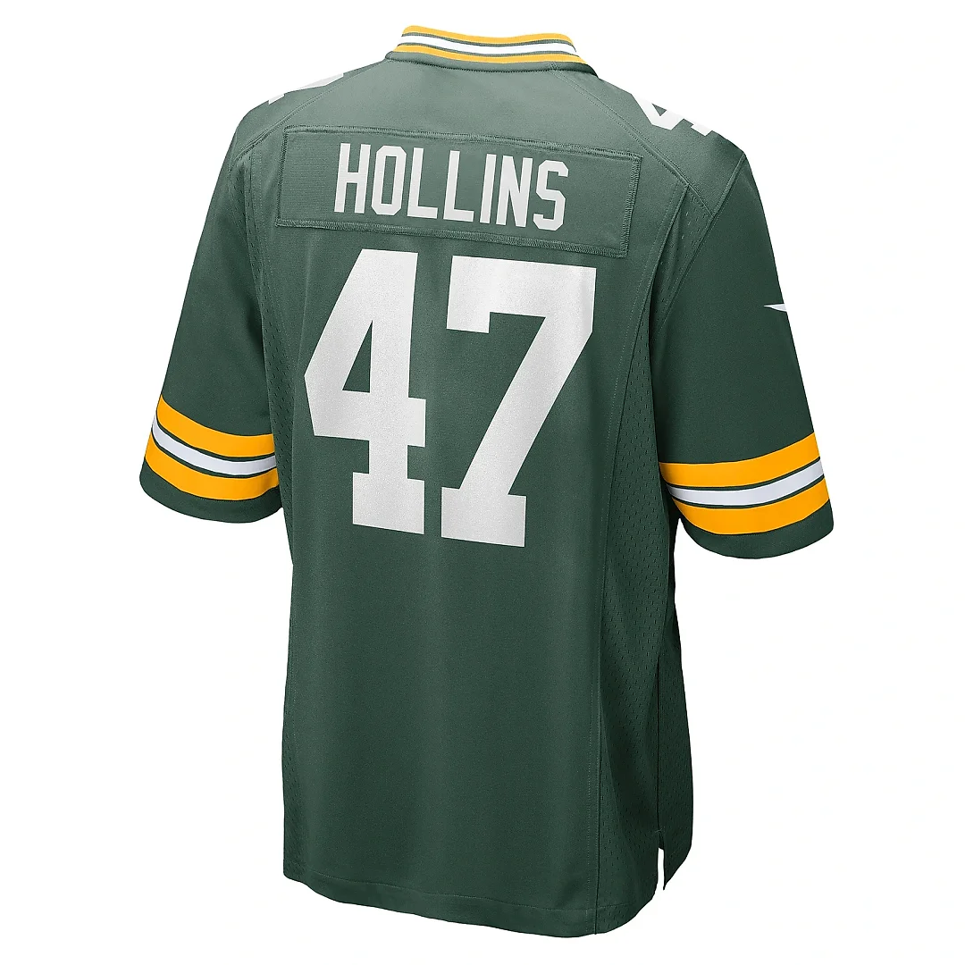 Zennovawear Men's Green Bay Packers Justin Hollins Green Home Game Player Jersey