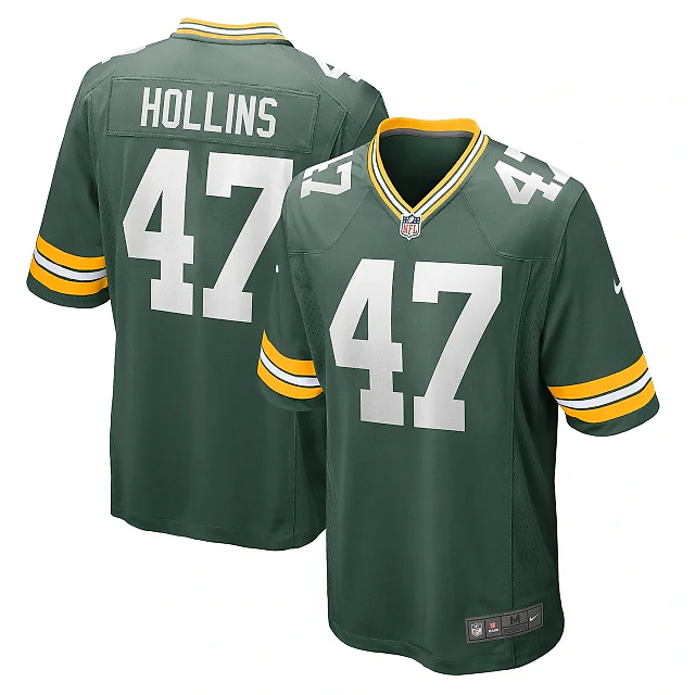 Zennovawear Men's Green Bay Packers Justin Hollins Green Home Game Player Jersey