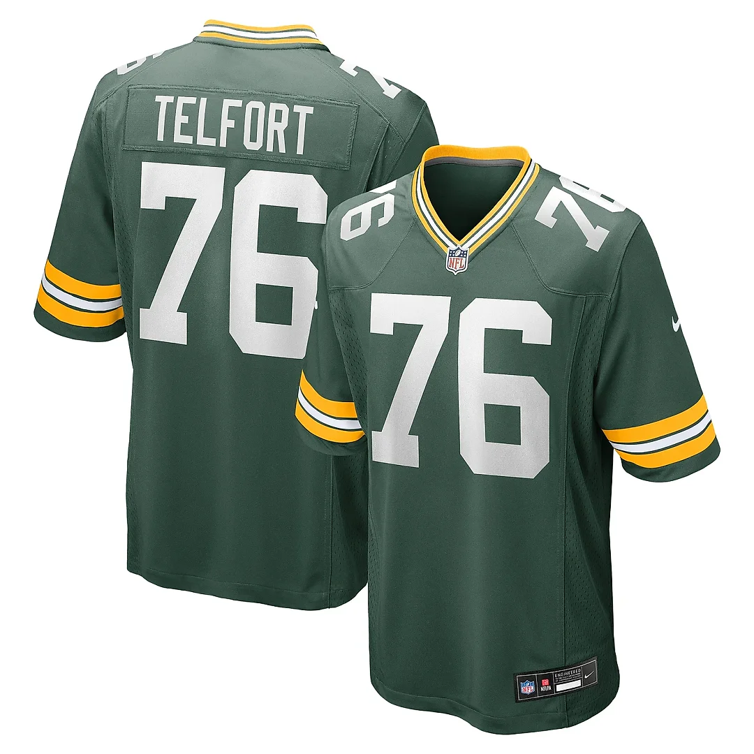 Zennovawear Men's Green Bay Packers Kadeem Telfort Green Game Jersey