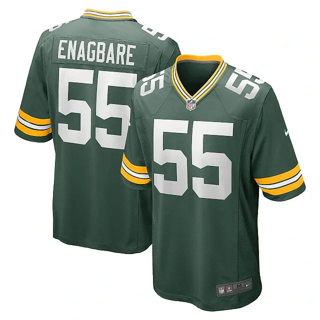 Zennovawear Men's Green Bay Packers Kingsley Enagbare Green Game Player Jersey