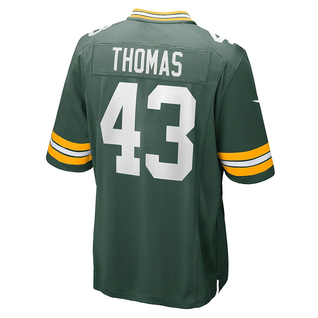 Zennovawear Men's Green Bay Packers Kiondre Thomas Green Game Player Jersey