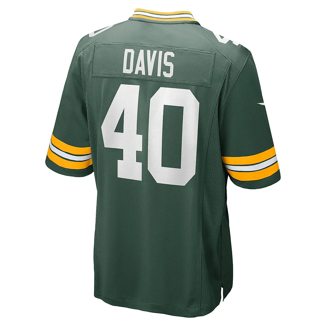 Zennovawear Men's Green Bay Packers LJ Davis Green Game Jersey