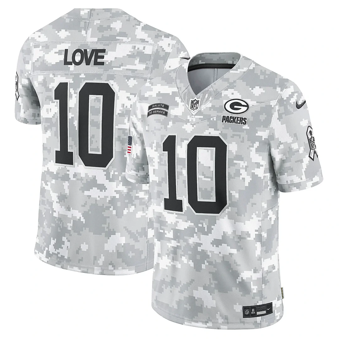 Zennovawear Men's Green Bay Packers Love Arctic Camo 2024 Salute to Service Limited Jersey