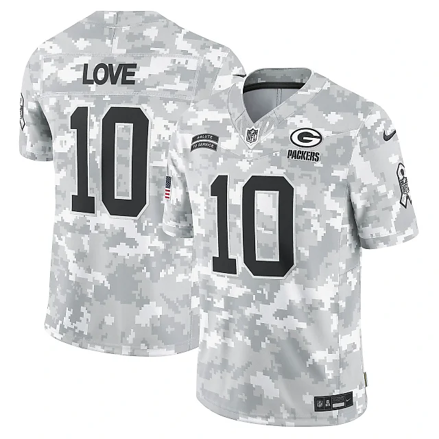 Zennovawear Men's Green Bay Packers Love Arctic Camo 2024 Salute to Service Limited Jersey