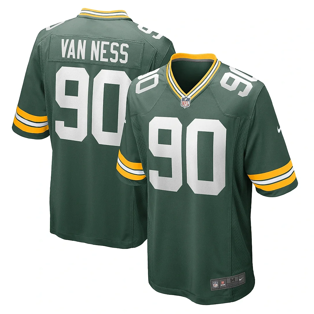 Zennovawear Men's Green Bay Packers Lukas Van Ness Green Game Jersey