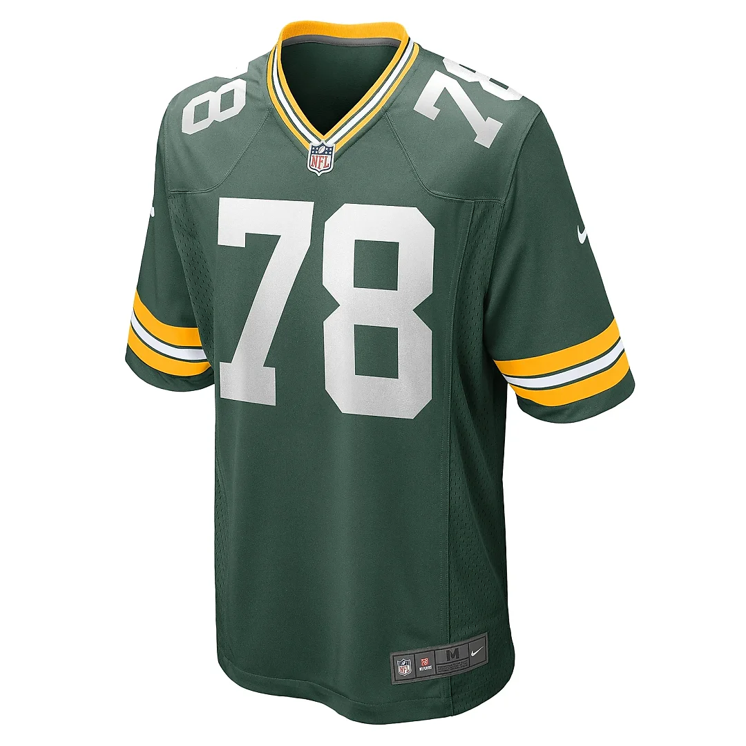 Zennovawear Men's Green Bay Packers Luke Tenuta Green Home Game Player Jersey