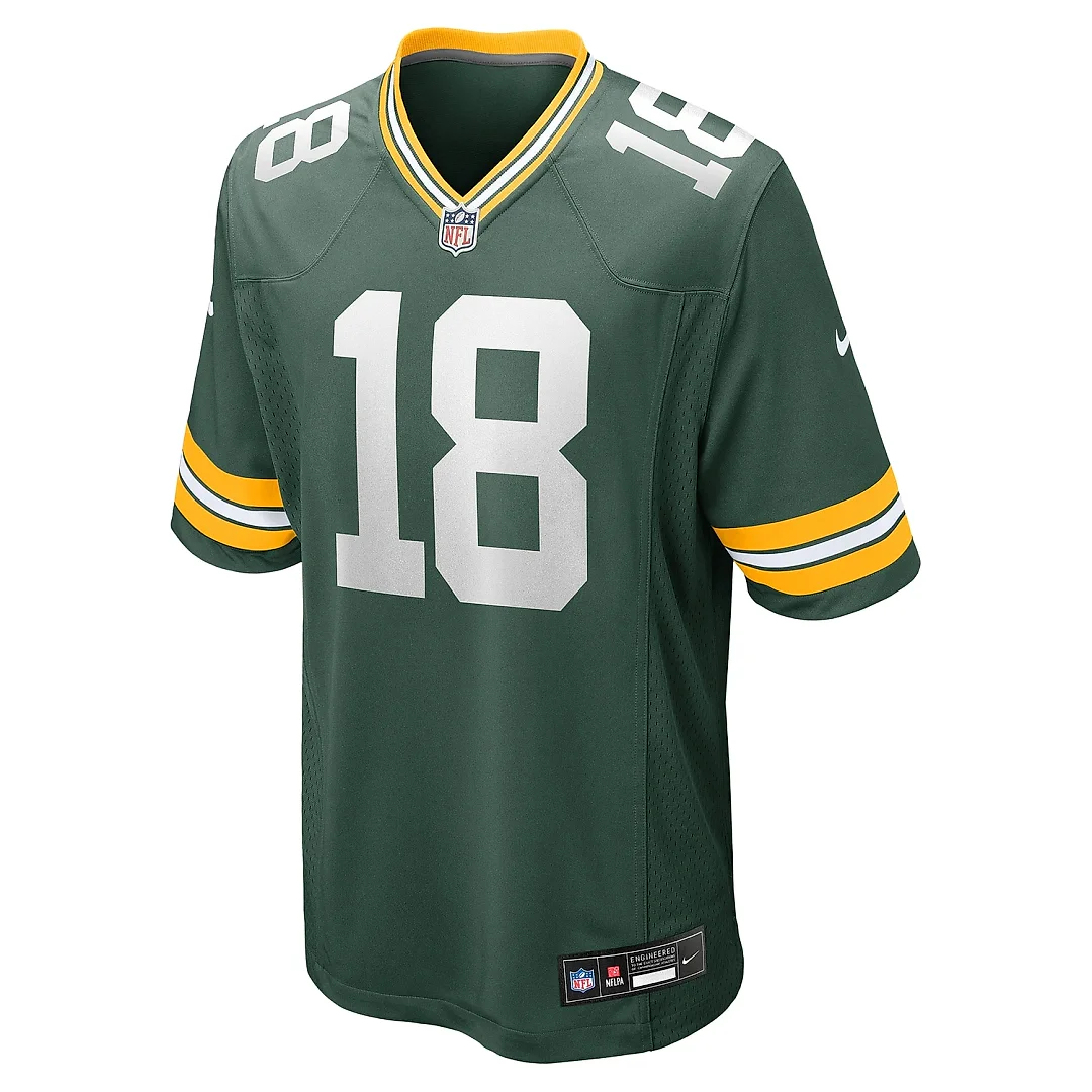 Zennovawear Men's Green Bay Packers Malik Heath Green Game Jersey