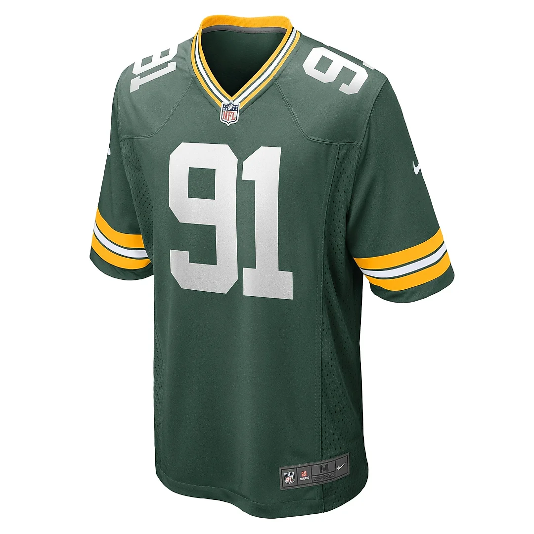 Zennovawear Men's Green Bay Packers Preston Smith Green Game Team Jersey