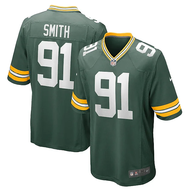 Zennovawear Men's Green Bay Packers Preston Smith Green Game Team Jersey