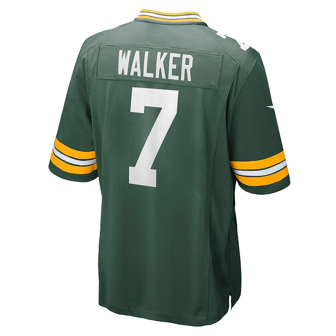 Zennovawear Men's Green Bay Packers Quay Walker Green Player Game Jersey