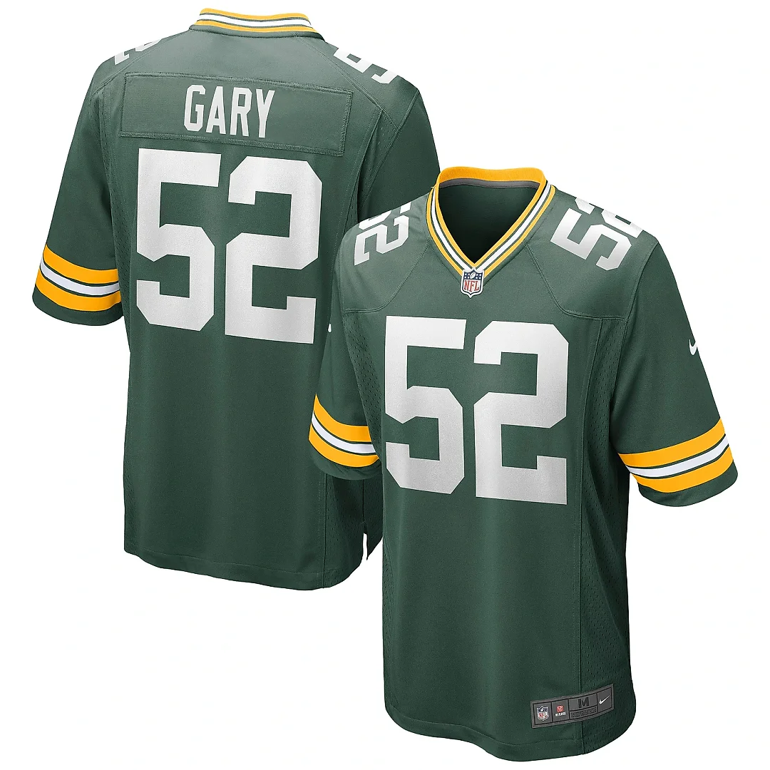Zennovawear Men's Green Bay Packers Rashan Gary Green Game Jersey