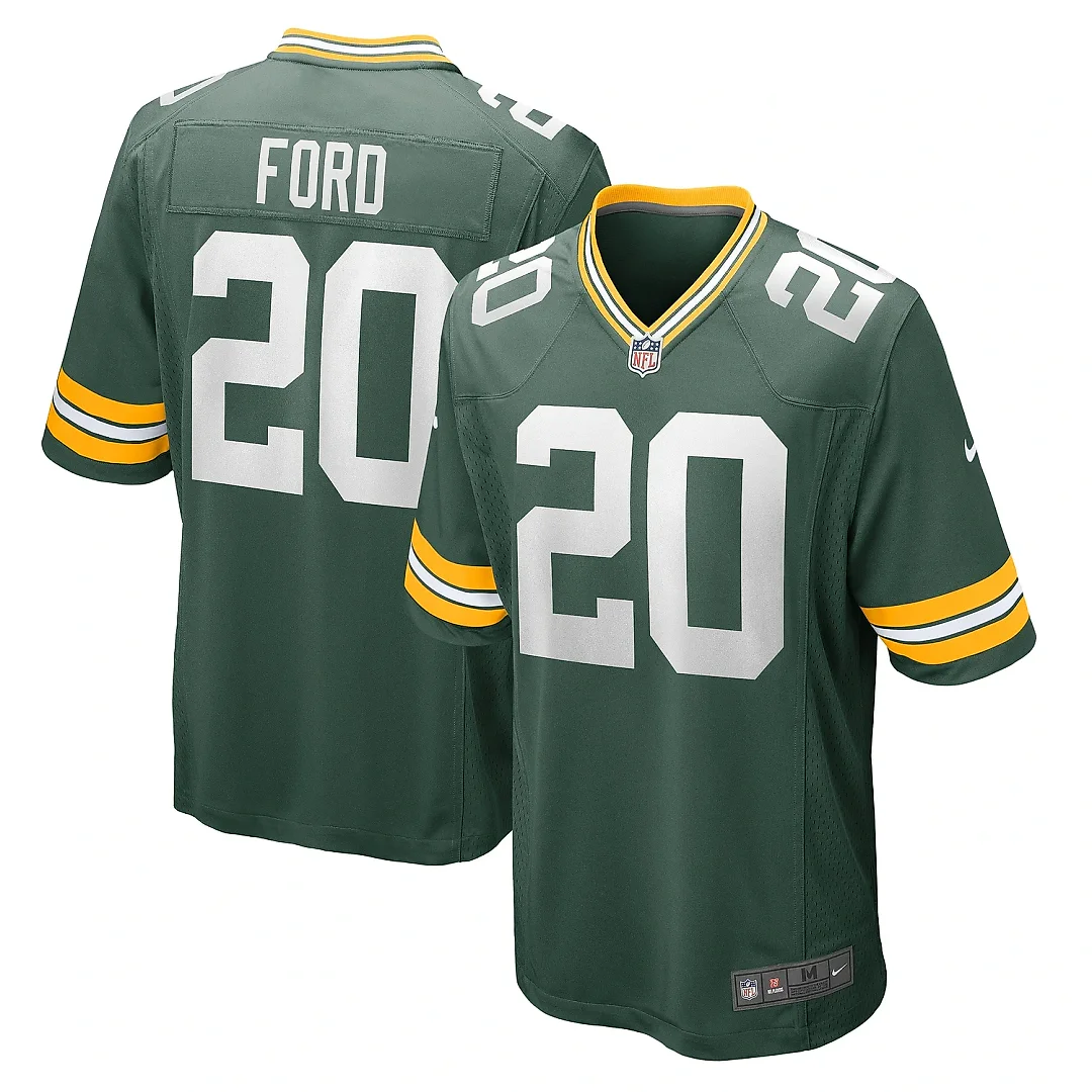 Zennovawear Men's Green Bay Packers Rudy Ford Green Game Player Jersey