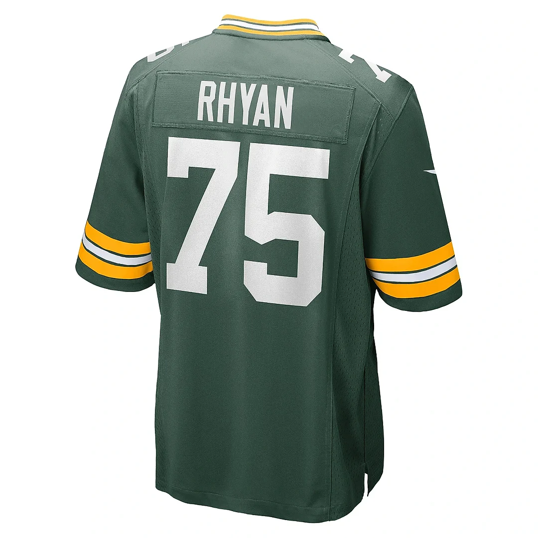 Zennovawear Men's Green Bay Packers Sean Rhyan Green Game Player Jersey