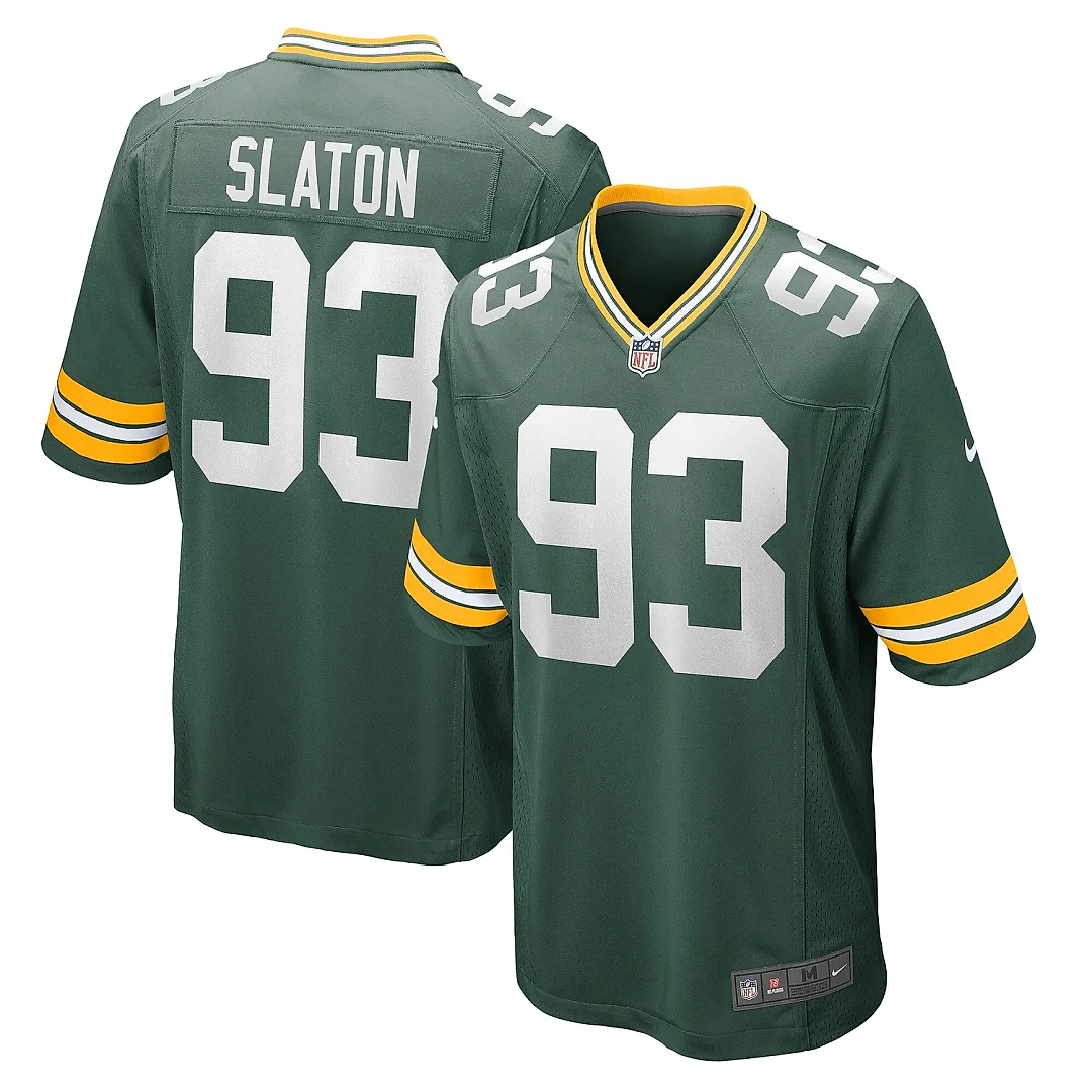Zennovawear Men's Green Bay Packers T.J. Slaton Green Game Jersey