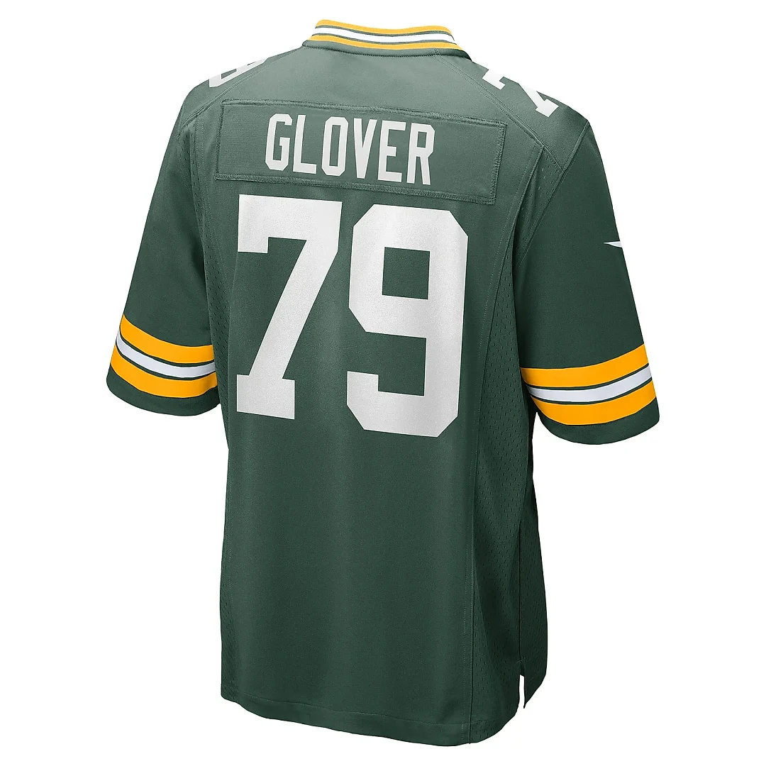 Zennovawear Men's Green Bay Packers Travis Glover Green Game Jersey